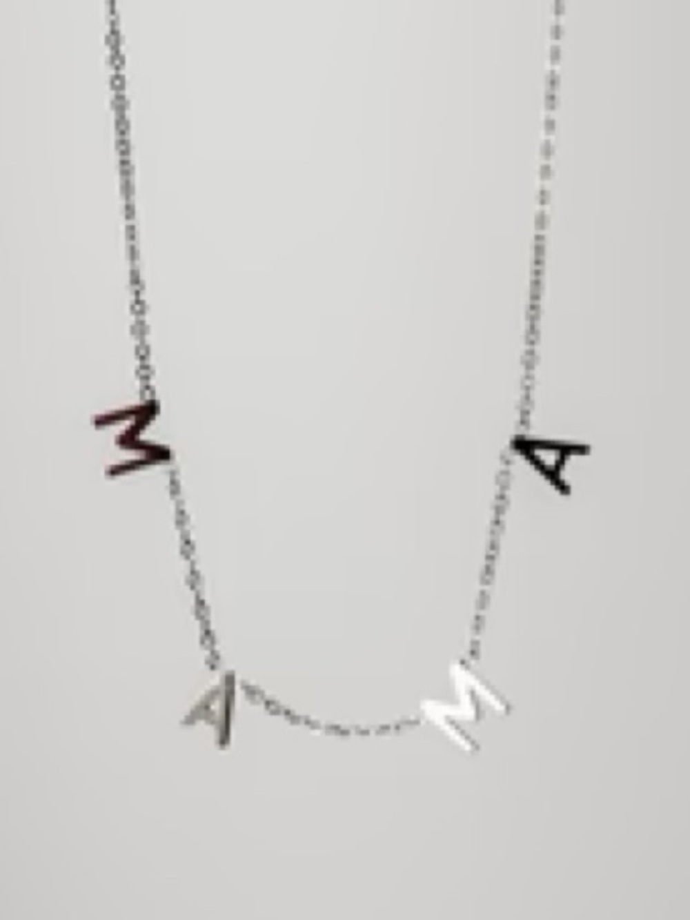 Silver MAMA Vintage Nameplate Adjustable Choker Necklace - Picture 2 of 5